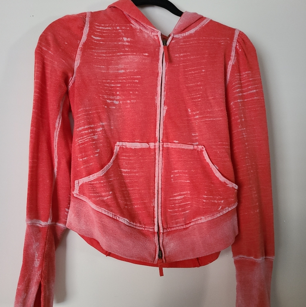 Free People Vintage faded distressed crop hoodie